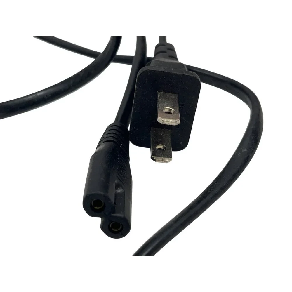 2-Prong Black Power Cord For Electronics & Small Appliances 53a
